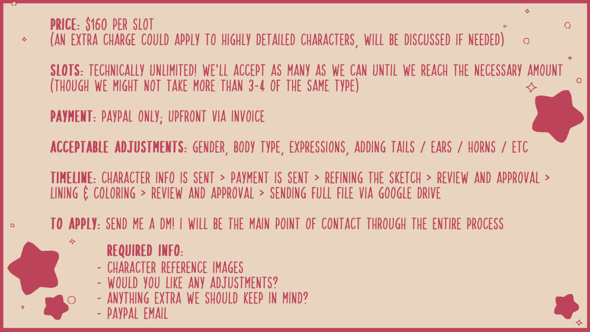 ★ EMERGENCY YCH ★

Hello!! I'm opening YCH c0mms with my friend Chib!!
We're gonna be accepting these until we hit our goal, please feel free to DM me for a slot!! 👉👈