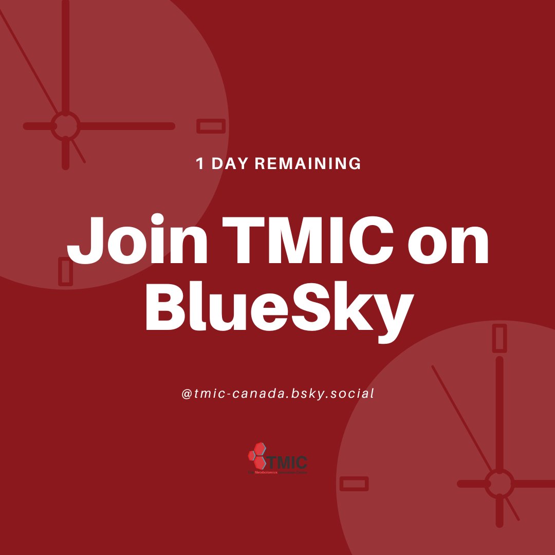 TMIC is making a move!   

Starting April 1st, all our updates will be available on BlueSky.   

Follow us at tmic-canada.bsky.social to stay in the loop on the latest #TMIC and #Metabolomics updates.