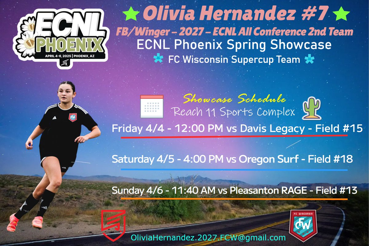 Olivia Hernandez (@fc_liv_09) on Twitter photo Starting the countdown. See ya soon AZ. #ECNLPHX
<a href="/FCW_ECNL/">FC Wisconsin Girls Soccer</a> <a href="/ECNLgirls/">ECNL Girls</a> <a href="/ImYouthSoccer/">ECNL/GA/Recruiting/College Soccer</a> <a href="/ImCollegeSoccer/">College Soccer Truth ™</a> Starting the countdown. See ya soon AZ. #ECNLPHX
<a href="/FCW_ECNL/">FC Wisconsin Girls Soccer</a> <a href="/ECNLgirls/">ECNL Girls</a> <a href="/ImYouthSoccer/">ECNL/GA/Recruiting/College Soccer</a> <a href="/ImCollegeSoccer/">College Soccer Truth ™</a>