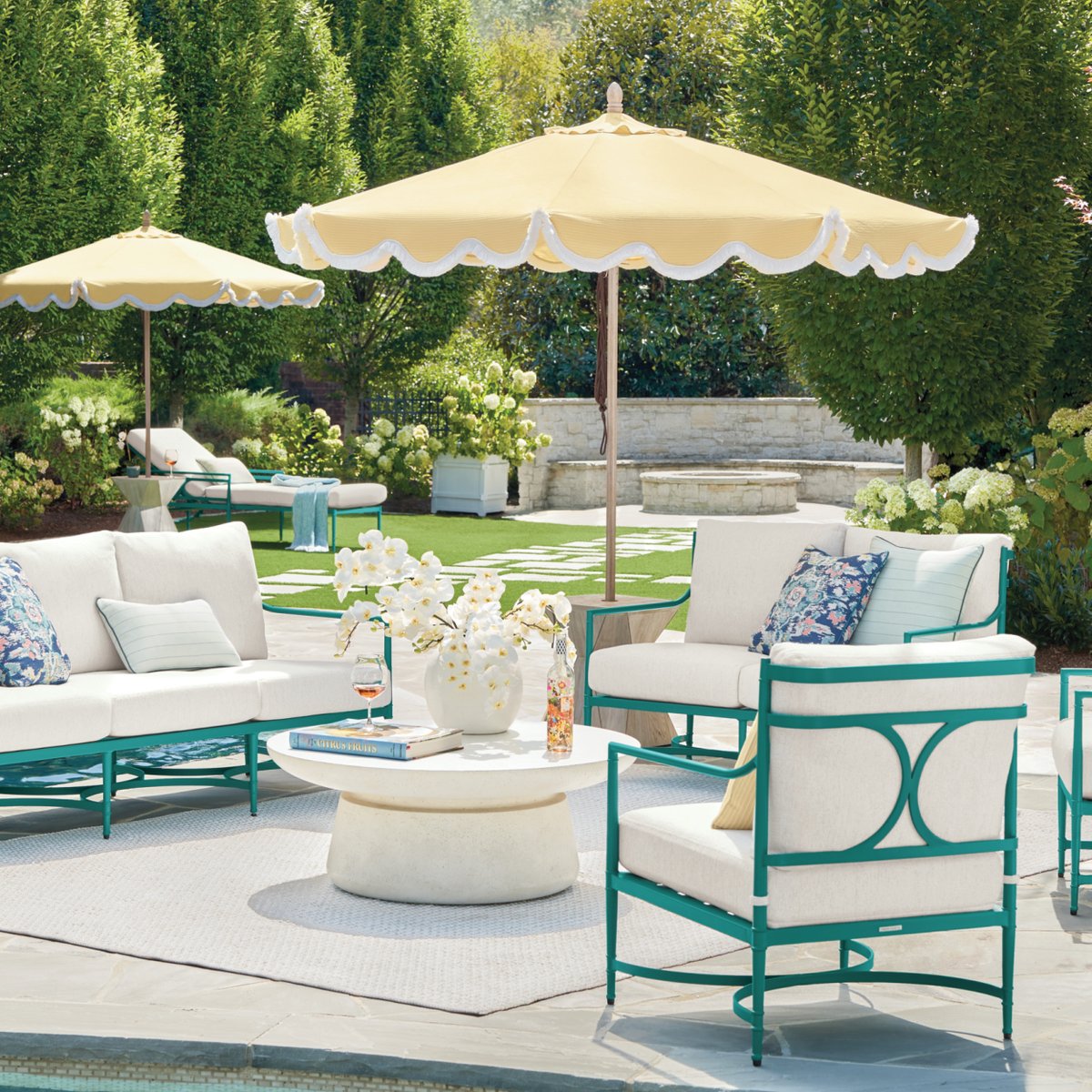 Frontgate's tweet photo. Bold and beautiful. Our Angelina Collection has arrived for spring in two gorgeous hues: timeless jet black and this deep Caribbean teal. To see it all, head for the link in our bio.
.
.
.
#frontgate #outdoorliving #backyardinspo #patiofurniture #outdoorfurniture https://t.co/F5IvrWnTrr