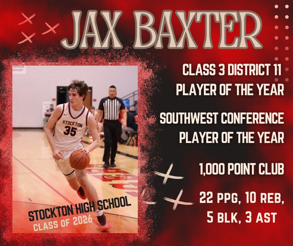 Junior season: 
22pts, 10rbs, 3asts, 5blks 
FG 58%, 3PT 36%, FT 72%
Conference POY
District POY