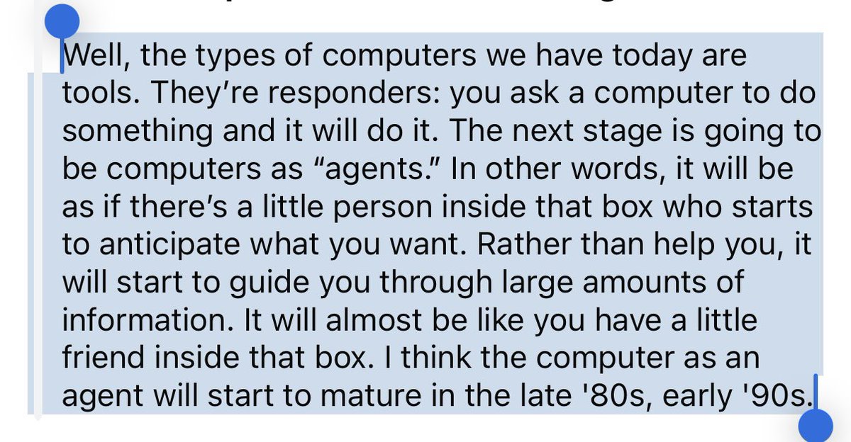 we must travel back to 1984 for the Steve Jobs definition of agent: