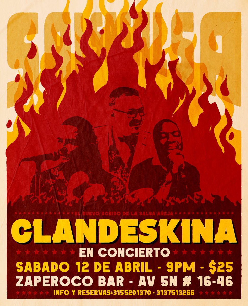 🔥Clandeskina está encendida !
La orquesta del barrio vuelve a Zaperoco para poner a bailar a todo Cali 💃🏻será una noche de salsa brava con el balance perfecto entre el guaguancó poderoso y el son montuno cadencioso. ¡ No te quedarás sentad@ ! 

👉🏻Sábado 12 de abril en Zaperoco