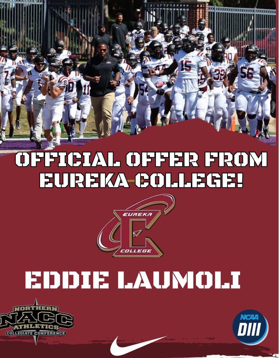 Eddie Laumoli (@eddielaumoli) on Twitter photo AGTG‼️It’s been great networking with <a href="/CoachThourogood/">Coach Thourogood</a> the last couple of weeks. I am happy to announce that I have received an offer from <a href="/EurekaCollege/">Eureka College</a>. Thank you for the opportunity!! ❤️🤍🖤
<a href="/DionJordan96/">Dion Jordan</a> <a href="/coachHoggard/">Jon Hoggard</a> <a href="/trainwrecker_62/">Dwayne Wallace</a> <a href="/starks94/">Coach Starks</a> <a href="/CoachGGreenNCSA/">CoachGGreenNCSA</a> <a href="/shawfootball1/">shawfootball</a> AGTG‼️It’s been great networking with <a href="/CoachThourogood/">Coach Thourogood</a> the last couple of weeks. I am happy to announce that I have received an offer from <a href="/EurekaCollege/">Eureka College</a>. Thank you for the opportunity!! ❤️🤍🖤
<a href="/DionJordan96/">Dion Jordan</a> <a href="/coachHoggard/">Jon Hoggard</a> <a href="/trainwrecker_62/">Dwayne Wallace</a> <a href="/starks94/">Coach Starks</a> <a href="/CoachGGreenNCSA/">CoachGGreenNCSA</a> <a href="/shawfootball1/">shawfootball</a>
