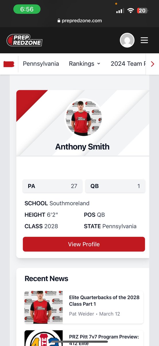 Anthony smith (@anthonymsmith13) on Twitter photo Blessed to be ranked the 27th overall payer in the state and #1 at QB for the 2028 class!
@PRZPAvic <a href="/PrepRedzonePA/">Prep Redzone Pennsylvania</a> <a href="/Coach_Roc3/">Rocco Yauger, MS, CSCS</a> <a href="/michaelemcmahon/">Mike McMahon</a> <a href="/412Elite_7v7FB/">412elite_7v7FB</a> <a href="/coachwil_412/">Ball So Hard</a> <a href="/wpialsportsnews/">WPIAL Sportsmen</a> Blessed to be ranked the 27th overall payer in the state and #1 at QB for the 2028 class!
@PRZPAvic <a href="/PrepRedzonePA/">Prep Redzone Pennsylvania</a> <a href="/Coach_Roc3/">Rocco Yauger, MS, CSCS</a> <a href="/michaelemcmahon/">Mike McMahon</a> <a href="/412Elite_7v7FB/">412elite_7v7FB</a> <a href="/coachwil_412/">Ball So Hard</a> <a href="/wpialsportsnews/">WPIAL Sportsmen</a>