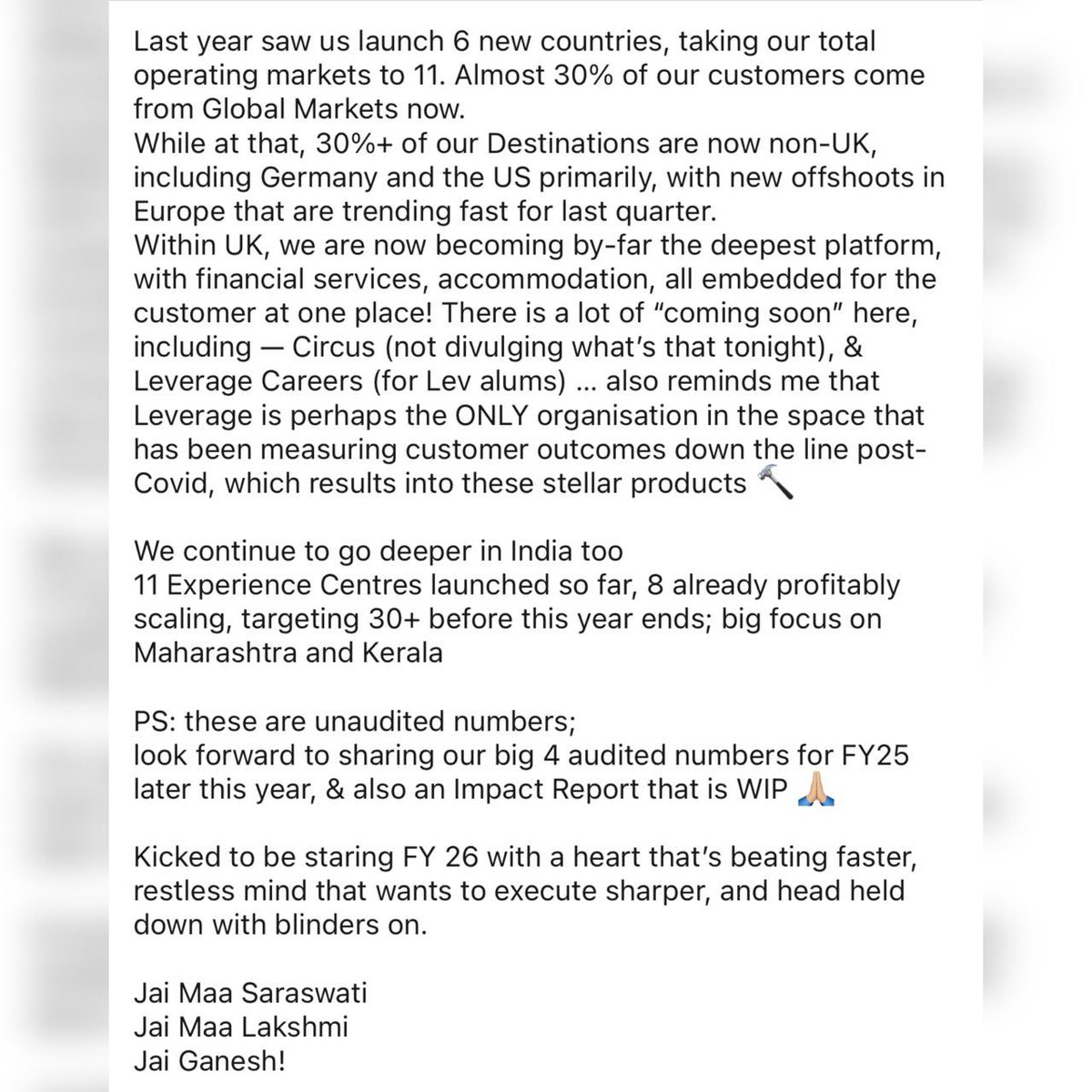 🚨 Leverage FY 25 Report Card Snapshot 

Thank you, to everyone who wishes well for Leverage 🙏🏼 💙
Bigger thank you to those who don’t, badi energy milti hai aap log se yaar!