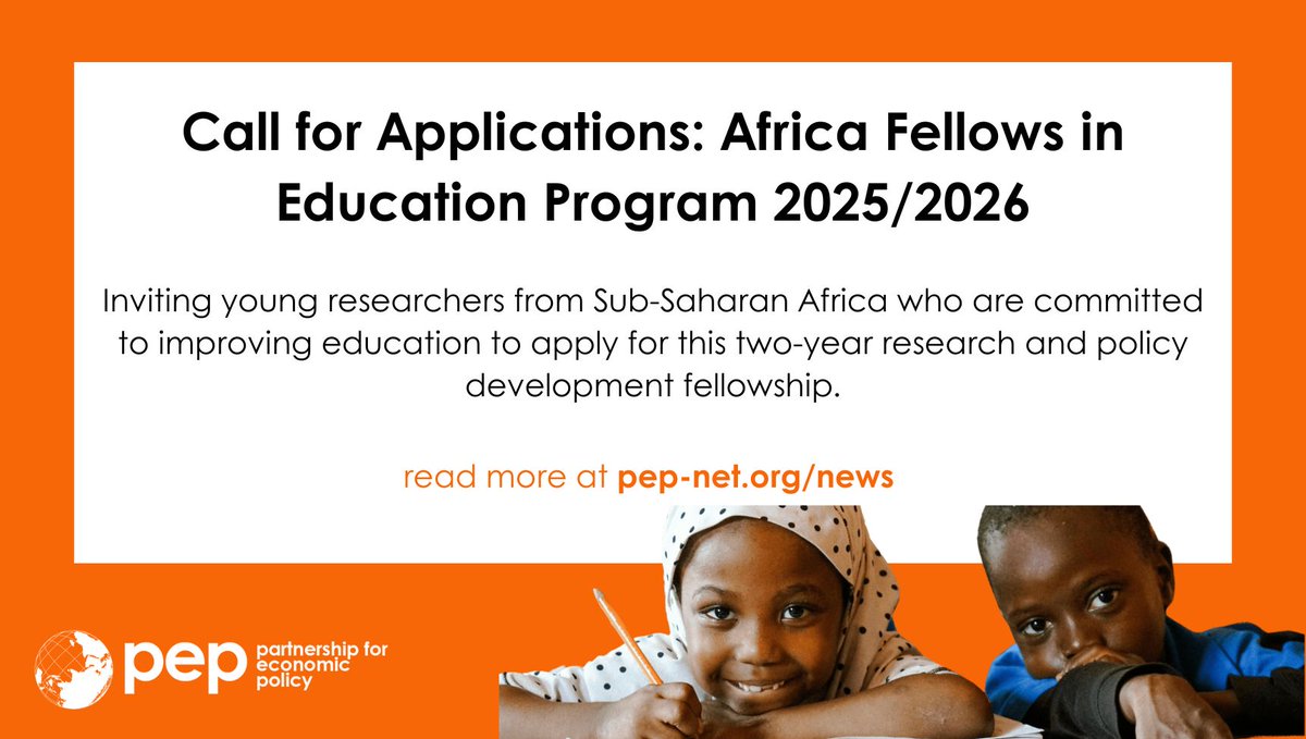 opportunitiesfy's tweet photo. 🚨 Call for Applications: Africa Fellows in Education Program 2025/2026, $35K grant + $25K for mentorship/training.   🌟
📅 Apply by 30 Apr 2025. 🌍
More info 👉 https://t.co/e3Vr9CfPYW

#EducationPolicy #AfricaFellows #ResearchOpportunity https://t.co/pZmcwzJ9z5