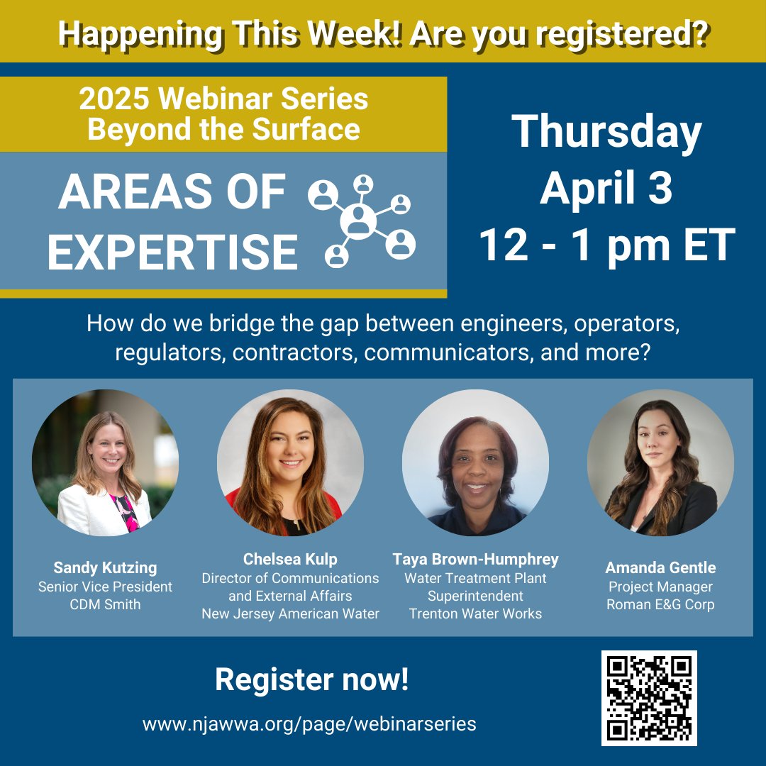 Just three days away! Are you registered for Session 2 of our 2025 Webinar Series? The focus is on bridging the gap between various areas of expertise within the water industry. How do we better collaborate across the board? Register here: ow.ly/ghEv50VrQ1R