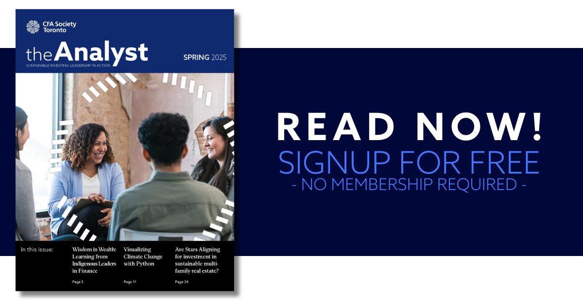 The Analyst – Spring 2025 Issue Is Out Now! 🌱

Explore how finance professionals are turning sustainability into action cfatoronto.ca/insights-and-u…

#CFASocietyToronto #CFAToronto #SustainableFinance #ESG #ClimateData #LeadershipInAction #Finance #Investment