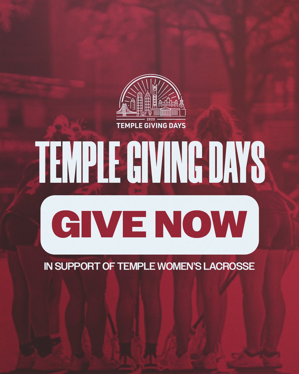 This week is #TempleGivingDays and through your support the holistic experience of our team and student-athletes can be taken to new heights! 

🔗: alumni.temple.edu/GivetoLAX

#GoOwls🦉