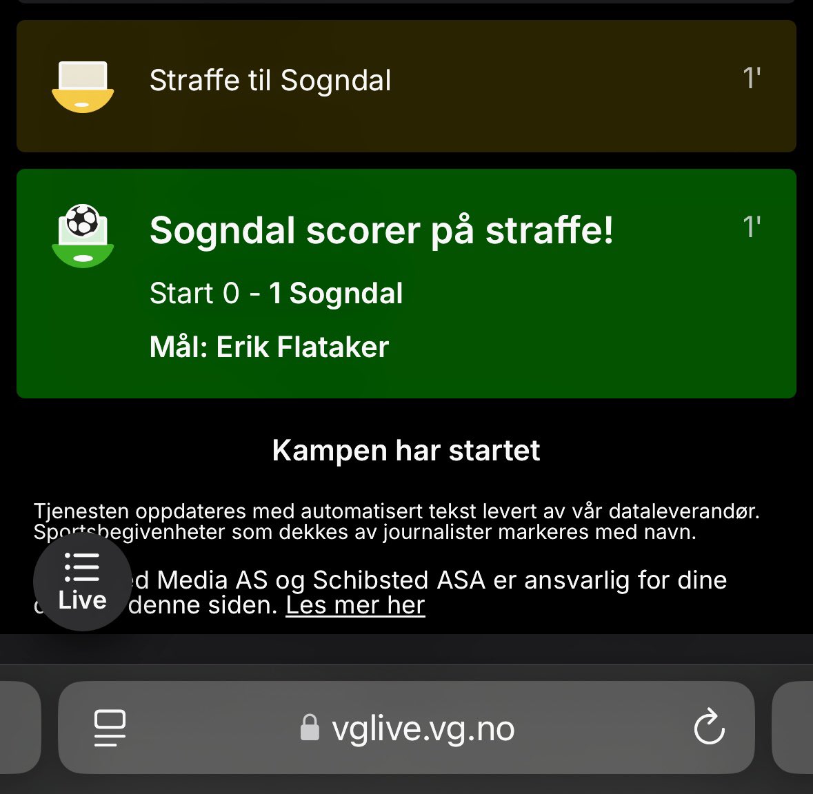 Aldri kjedelig på Sør Arena. Lurer veldig på hvordan dette gikk til. Sterk seier til slutt da.