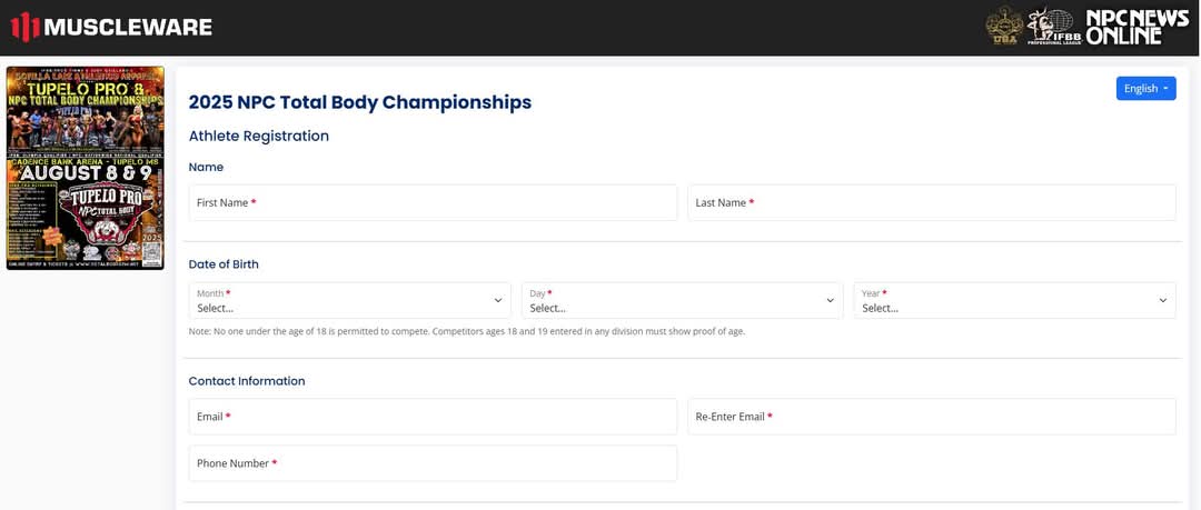 Jυ∂у Gαιℓℓαя∂ ιƒßß ღ (@judygaillard) on Twitter photo ONLINE REGISTRATION IS LIVE for the 2025 IFBB Tupelo Pro & NPC Total Body Championships 💪💪 💥Enter online💥 totalbodygym.net/championships/…
Who will be the 2025 #TotalBodyChampions?
Follow <a href="/NPCNewsOnline/">NPC News Online</a> for all #NPC updates & schedules! ONLINE REGISTRATION IS LIVE for the 2025 IFBB Tupelo Pro & NPC Total Body Championships 💪💪 💥Enter online💥 totalbodygym.net/championships/…
Who will be the 2025 #TotalBodyChampions?
Follow <a href="/NPCNewsOnline/">NPC News Online</a> for all #NPC updates & schedules!