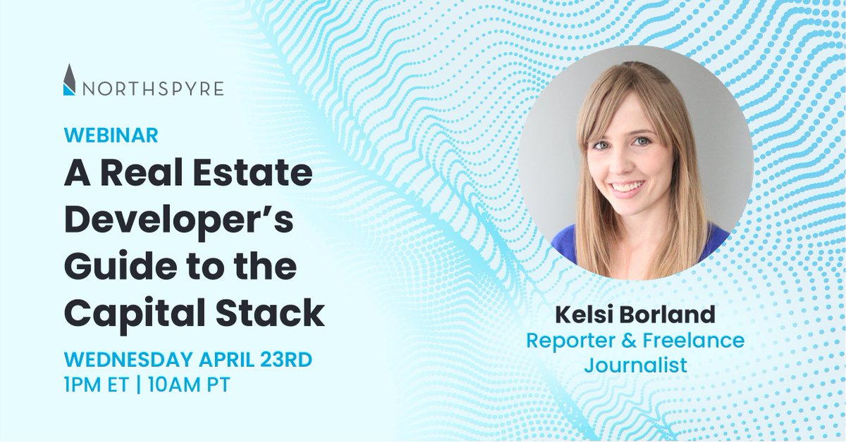 🚀 Webinar: A Real Estate Developer’s Guide to the Capital Stack

Join Kelsi Borland to learn: 
✅ Alternative capital sources
✅ Developer vs. investor stacks
✅ Tech to reduce risk
🎤 Live Q&amp;A!

🔗 RSVP: hubs.ly/Q03f8QsW0
#CRE #RealEstateDevelopment