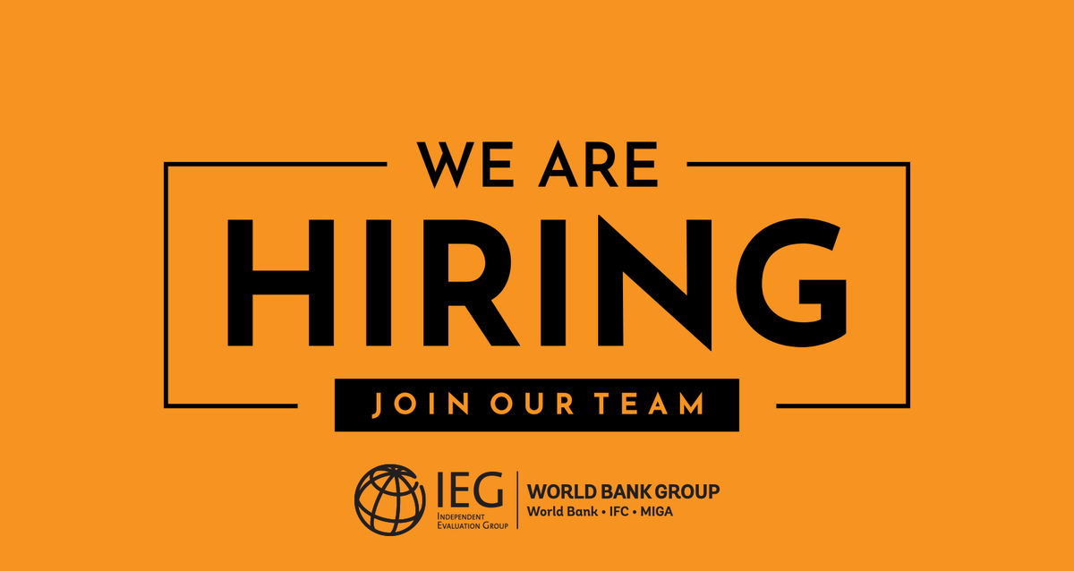 📢 We are #hiring!

The Independent #Evaluation Group (IEG) is seeking a #Manager accountable for quality, risks, results, institutional initiatives, and compliance with <a href="/WorldBank/">WorldBank</a> Group policies and procedures.

📅 Deadline: April 2, 2025
🔗 Apply: bit.ly/4izo6O8