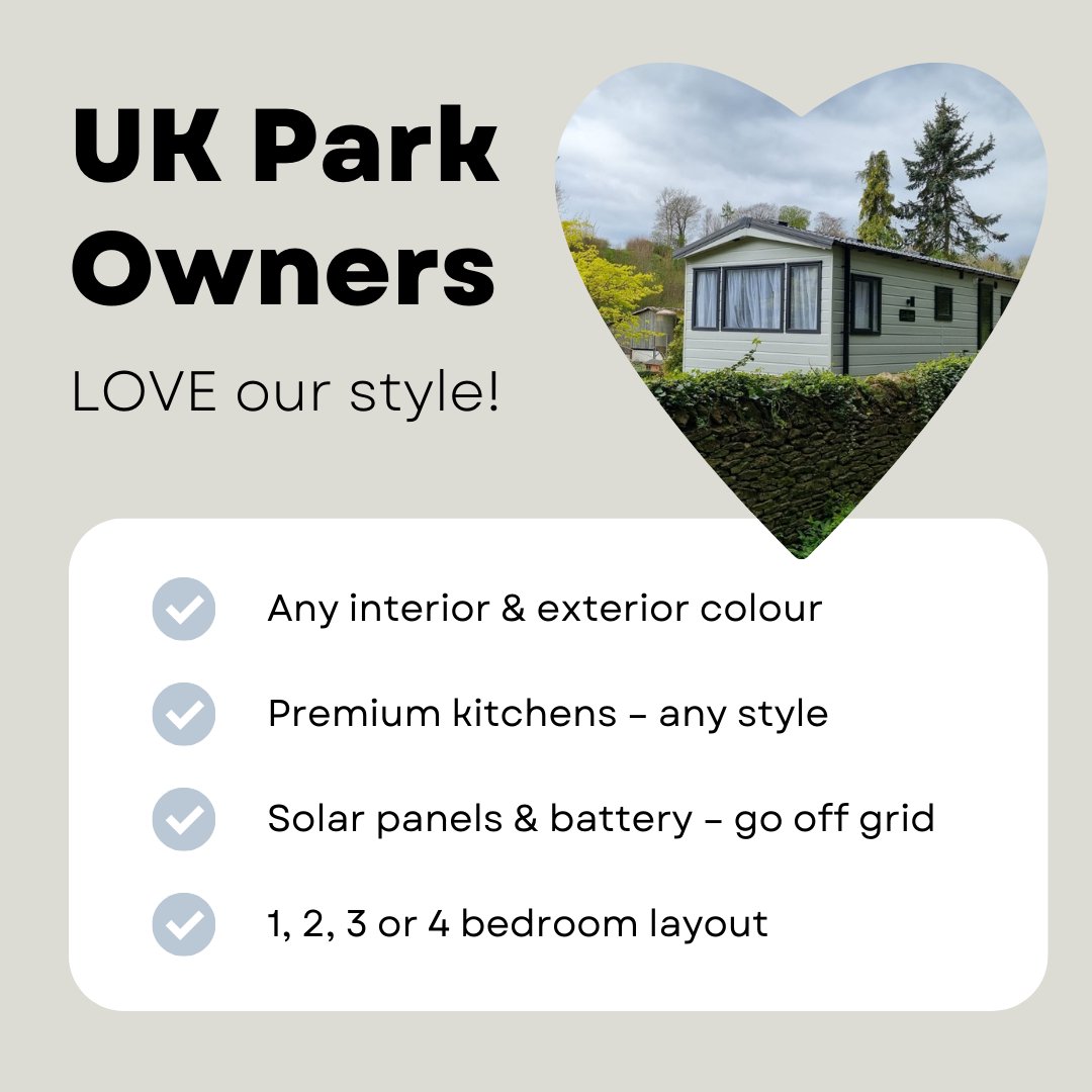 Arronbrook's tweet photo. Did you know we offer MASSIVE trade discounts for holiday park owners?

✅ Custom-made holiday homes
✅ Complement surroundings
✅ Floor plans from 22x10ft 
✅ Large 44x14ft available

#StaticCaravanLife #HomeAwayFromHome #CozyCaravanLife #Caravans https://t.co/ocbkhF0JFe