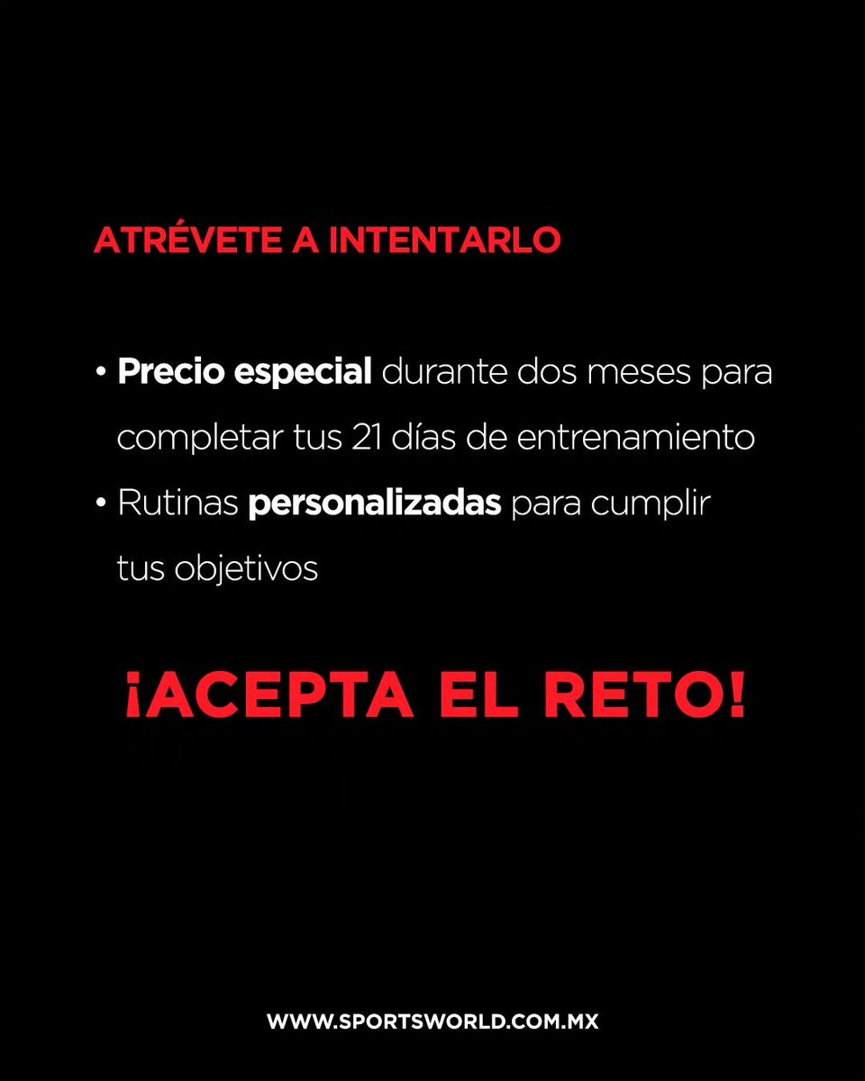 ¡Acepta el reto con Sports World León Oficial ! 💪💥