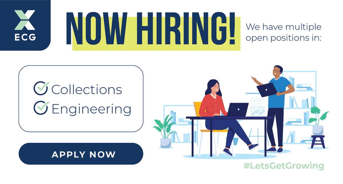 expansioncap's tweet image. We're Hiring! 

Expansion Capital Group is growing, and we’re looking for talented individuals to join our team! We have multiple open positions, including roles in Collections and Software Engineering.

Check out our open positions and apply today: bit.ly/42Pazeb