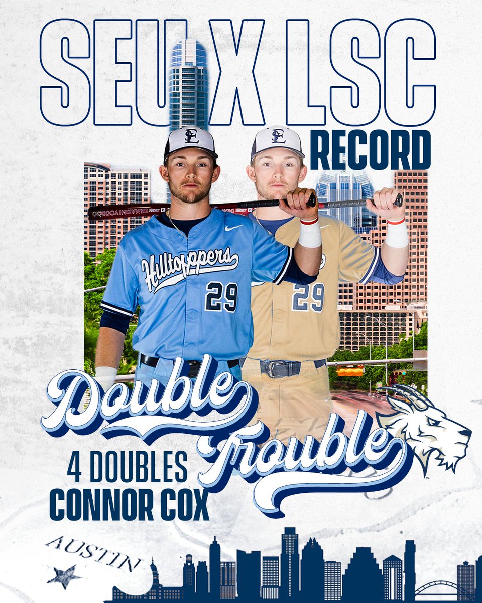 St. Edward's Hilltoppers (@seuathletics) on Twitter photo ⚾️ | Connor Cox set a new <a href="/SEUBaseball/">St. Edward's Baseball</a> record and tied the <a href="/LoneStarConf/">Lone Star Conference</a> record with four doubles in a game in Sunday's win over Lubbock Christian. #FearTheGoat ⚾️ | Connor Cox set a new <a href="/SEUBaseball/">St. Edward's Baseball</a> record and tied the <a href="/LoneStarConf/">Lone Star Conference</a> record with four doubles in a game in Sunday's win over Lubbock Christian. #FearTheGoat