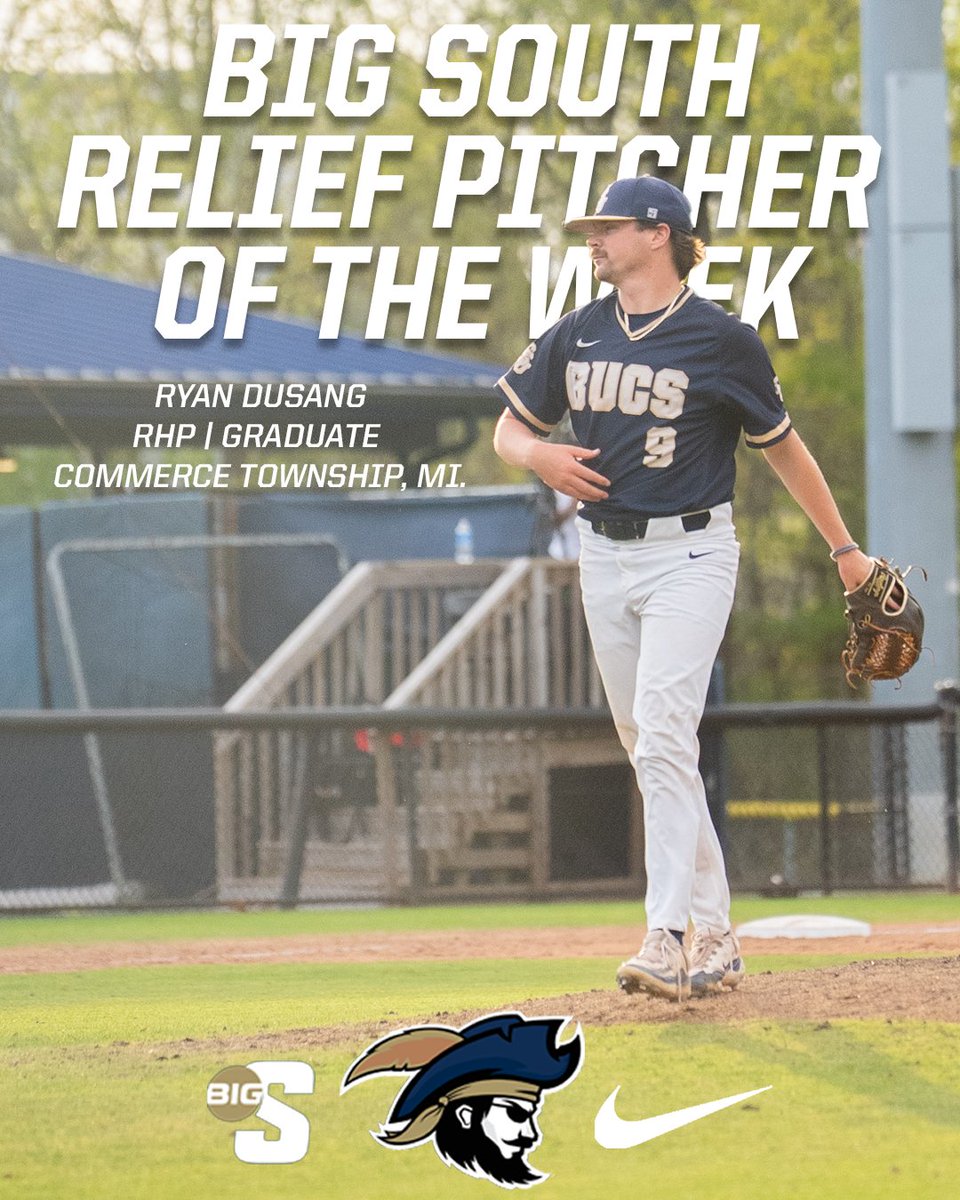 Big honor for our guy <a href="/ryandusang1/">Ryan DuSang</a> 

Threw 3.0 innings of perfect baseball while collecting six strikeouts and a save on Saturday to clinch the weekend series over Winthrop!