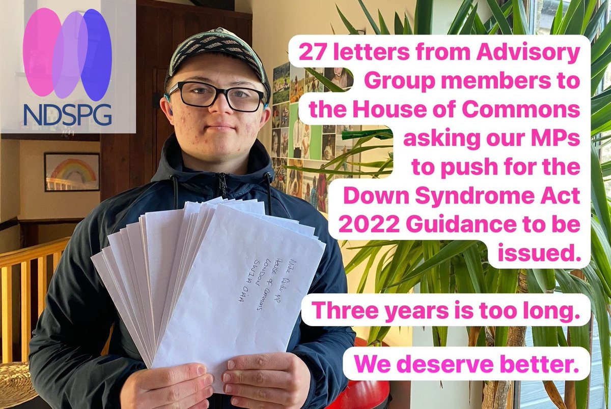 National Down Syndrome Policy Group (@ndspolicygroup) on Twitter photo Our Advisory Group members ran a ‘Write to your MP’ workshop at our Summit last week. They want their MPs to step up and ask <a href="/SKinnock/">Stephen Kinnock</a> Secretary for <a href="/DHSCgovuk/">Department of Health and Social Care</a> to issue robust Guidance for the #DownSyndromeAct2022.
Three years is too long to wait. We deserve better. Our Advisory Group members ran a ‘Write to your MP’ workshop at our Summit last week. They want their MPs to step up and ask <a href="/SKinnock/">Stephen Kinnock</a> Secretary for <a href="/DHSCgovuk/">Department of Health and Social Care</a> to issue robust Guidance for the #DownSyndromeAct2022.
Three years is too long to wait. We deserve better.