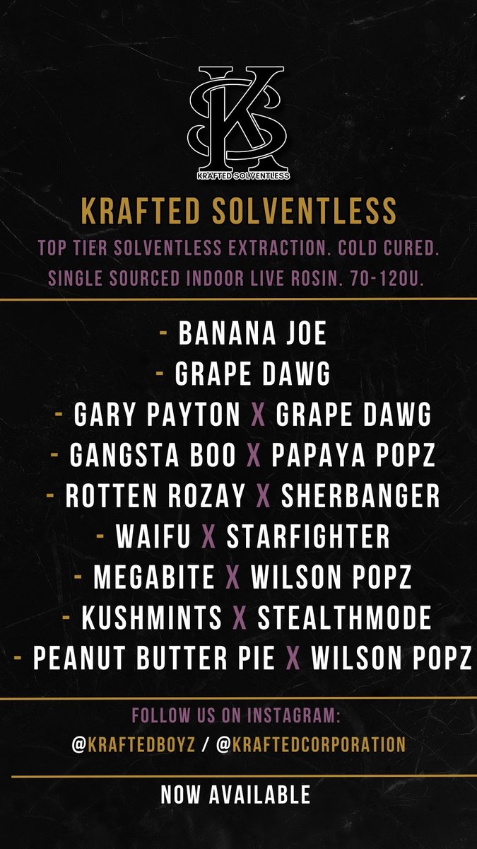 Krafted Solventless Drop is now ready for delivery! 🚚