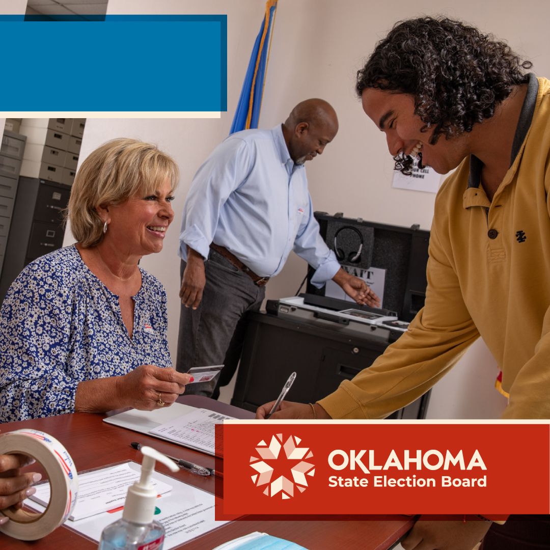 It's Election Day! 🗳️Board of Education and statutory municipal general elections are on the ballot for voters in 71 counties. Some may also have a special state primary or runoff primary. Polls are open until 7 p.m. 

Find your polling place and more: oklahoma.gov/elections/ovp.…