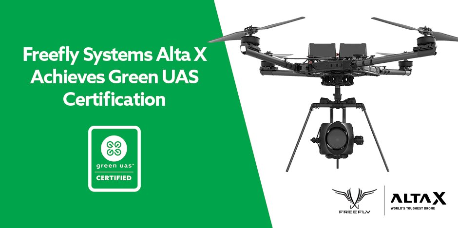 🚨 Big news: <a href="/freeflysystems/">Freefly</a> Alta X is now Green UAS certified—joining a growing list of secure, NDAA-compliant platforms. Expanded federal recognition is critical to keep public safety &amp; infrastructure missions moving. Read more: auvsi.org/freefly-system…