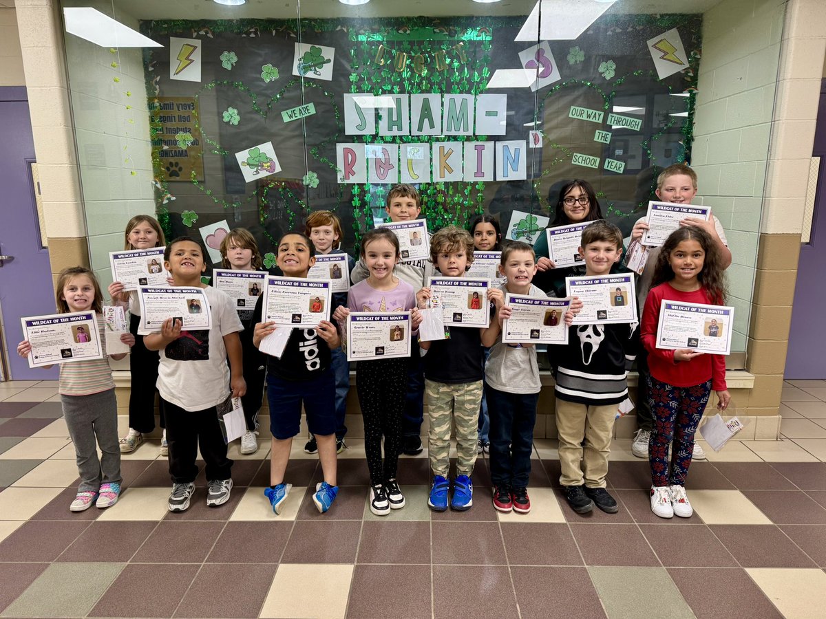 Congratulations to our March Wildcats of the Month! These wonderful students were chosen for practicing Leader in Me Habit #6: Synergize, which is all about teamwork! We are so proud of their hard work 💜🐾