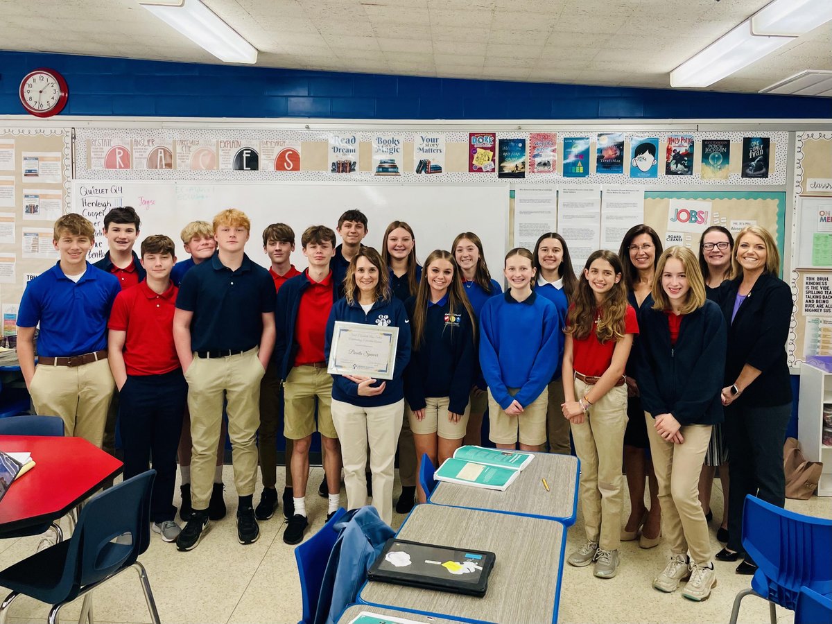Congratulations to the March St. Elizabeth Ann Seton Outstanding Educator, Mrs. Bonni Spencer!

Her nominator said, "She is a true servant leader and a model for all teachers. I can't think of anyone more deserving of this honor than her!"