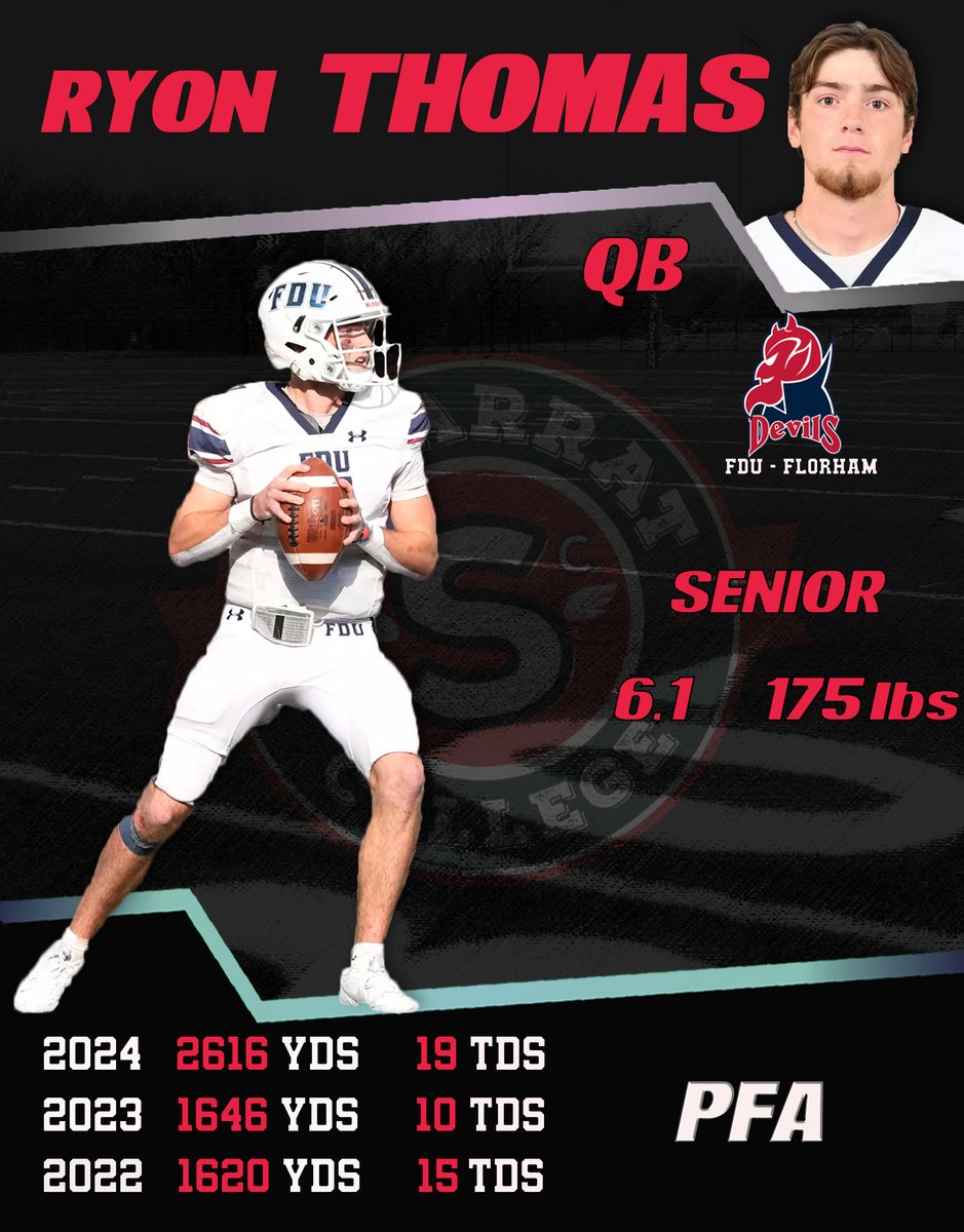 Viajamos hasta Fairleigh Dickinson University-Florham para conocer al QB de los Devils, Ryon Thomas. Un QB con gran movilidad y que ha llegado a jugar como punter. Un prospect de lo mas intrigante.  
VIDEO youtu.be/DkgD_hj189U?si…