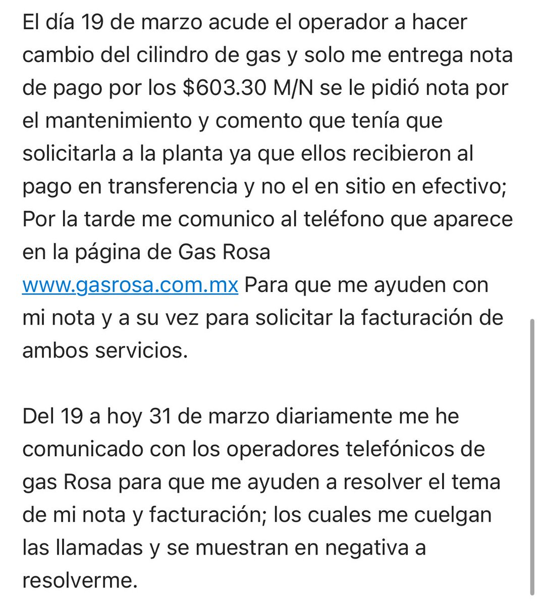 JavierMezvez's tweet photo. @Profeco @AtencionProfeco solicitó de su apoyo para intervenir con la resolución de un servicio y producto adquirido con @GasRosa_  los cuales no me atienden si resuelven. @TelevisaGDL @TVAztecaJalisco @Televisa https://t.co/cdea2dL3QV