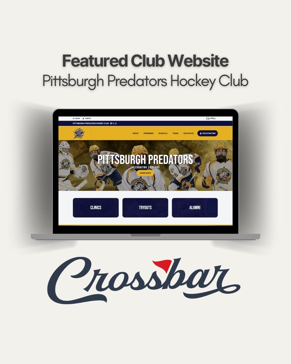 crossbarhq's tweet photo. 🏒 Featured Club Website: @PittPreds Hockey Club
A clean, organized, and easy-to-navigate site—powered by Crossbar 😎 https://t.co/DiEnqlo6gW