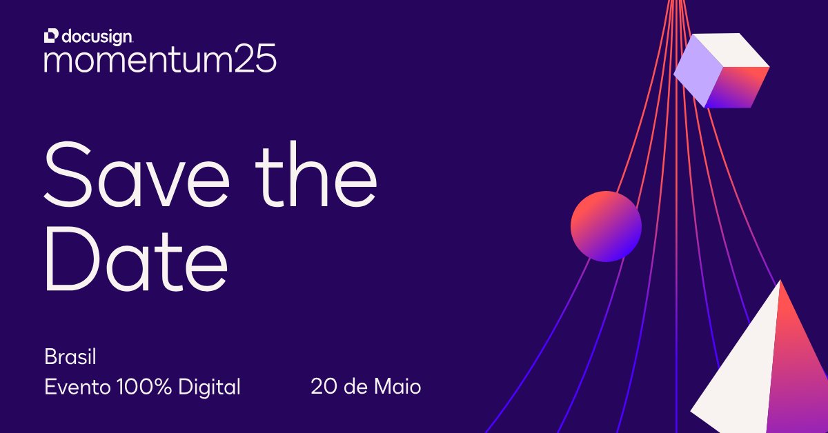 DocusignBR's tweet photo. Vem aí o maior evento do ano! 🙌 Já coloca no calendário porque em breve traremos diversas novidades por aqui 

Vamos juntos reimaginar acordos e revolucionar os negócios! 🤩🚀 https://t.co/g6MH7rhulD