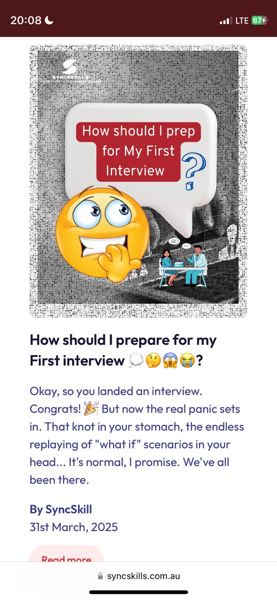 syncskillsau's tweet photo. Interview Jitters????

fear 😨 not! This is your chance to shine, and with a little prep work, you can turn those butterflies into a powerful force of confidence. 

Learn more…
https://t.co/i0wZx49zcU https://t.co/lm1BjokGc5