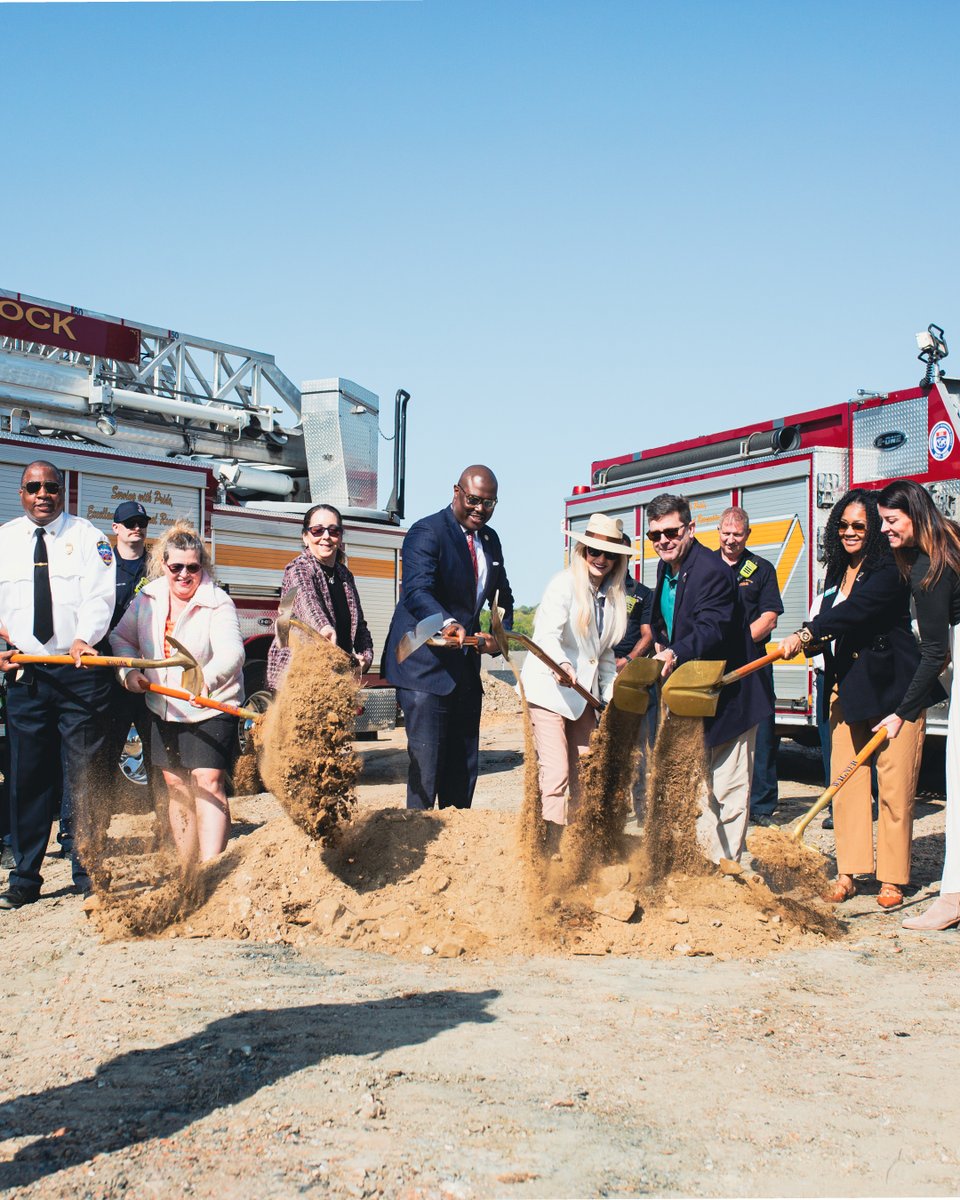 CityLittleRock's tweet photo. Two years ago, a tornado devastated our city, destroying homes, businesses, and LRFD Station 9. Today, we break ground on its rebuilding—honoring our firefighters’ resilience and commitment to serving others.

#LRStrong #CommunityResilience #GrowingLRForward #LittleRock https://t.co/bOW6hUCKhr