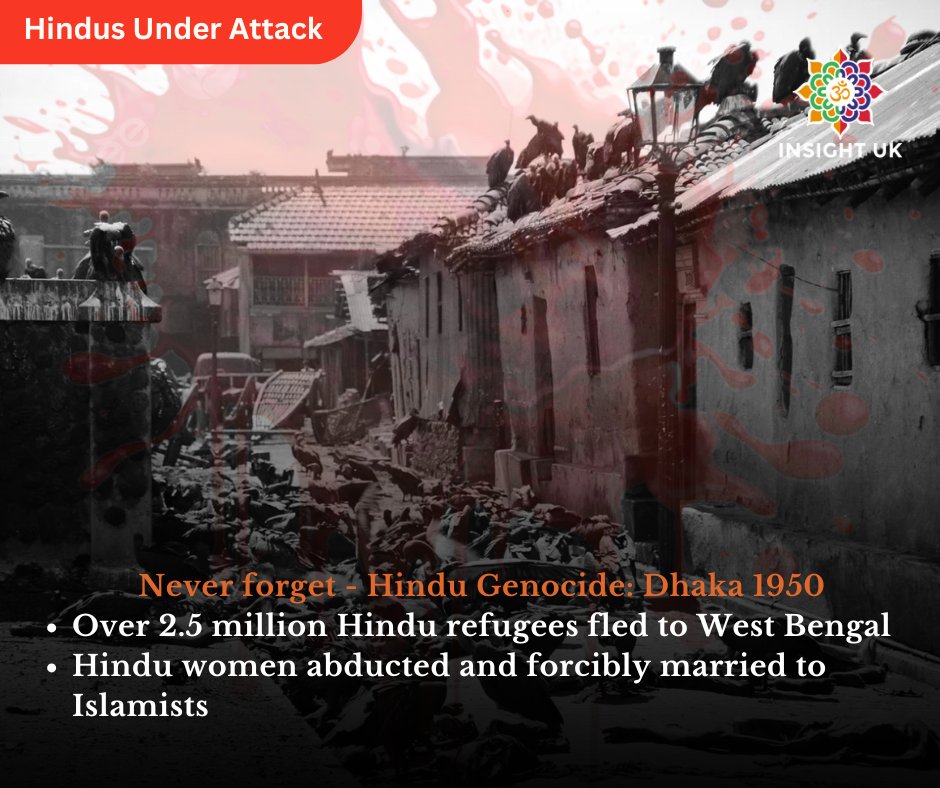 Hindu Genocide Dhaka, Bangladesh 1950

In 1950 in Bangladesh (then East Pakistan), riots had a devastating impact on the Hindu population in the region. They multiplied in scale and intensity turning into a full blown Hindu genocide. Thousands of Hindus were killed, with