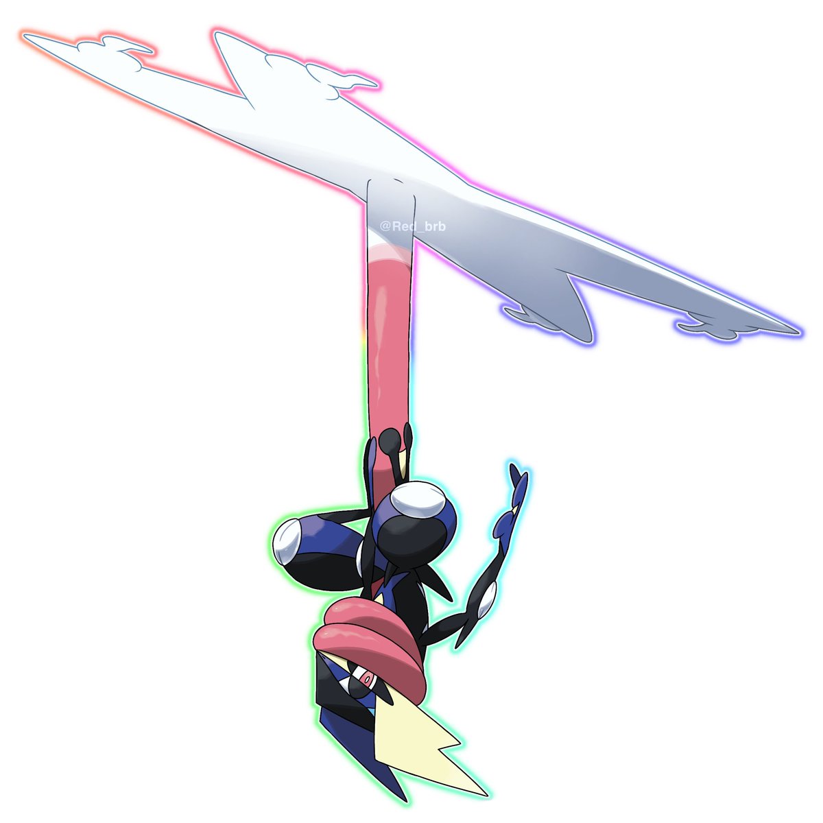 Red_brb's tweet image. Mega greninja concept art (I just changed the color of the eyelid) I'm very proud of my illustration!
#pokemon #PokemonArt #fakemon #PokemonZA #PLZA #greninja
