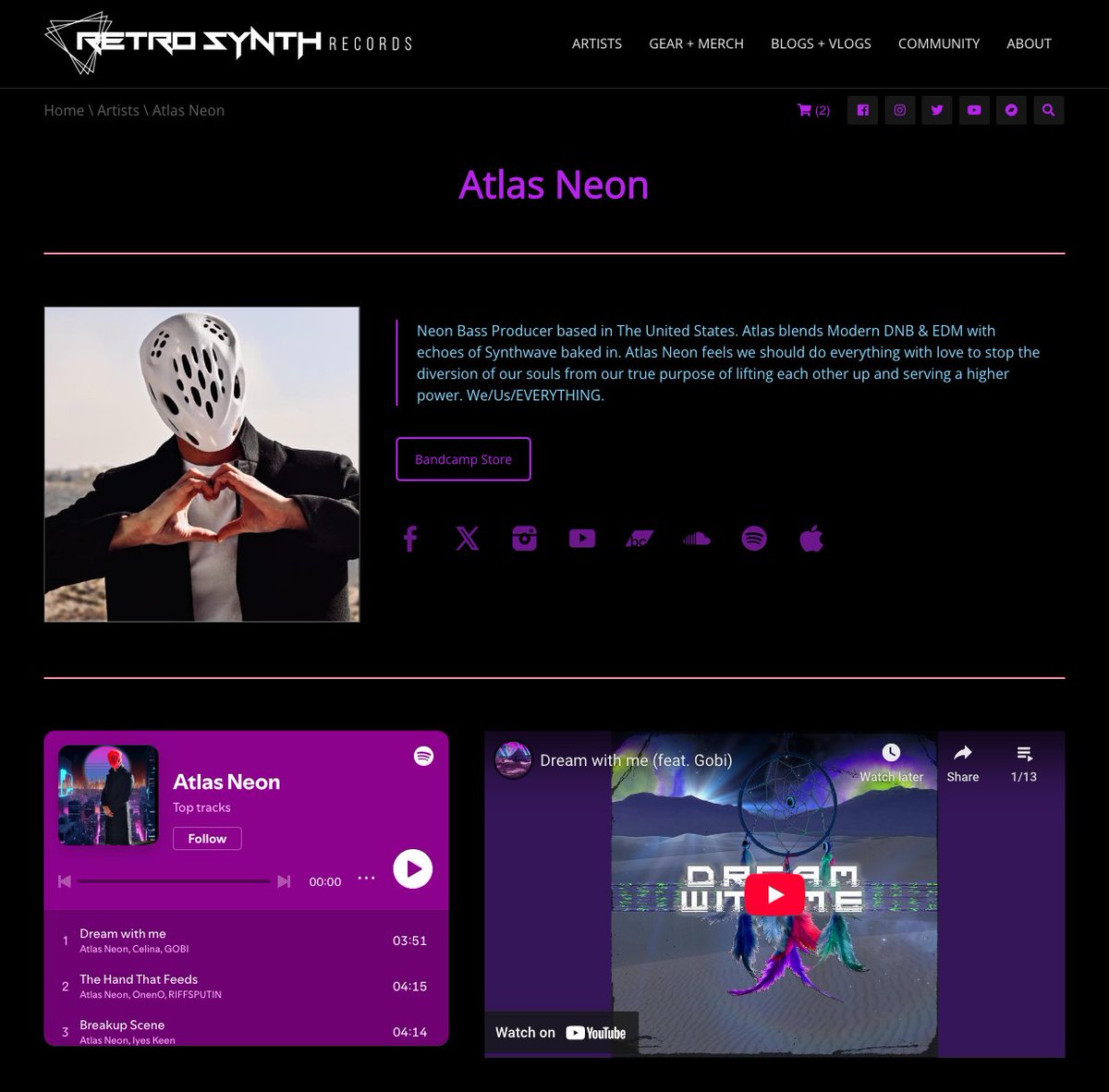 Emotiv Media Group - RetroSynth (@emotivmediagrp) on Twitter photo Pleased to announce <a href="/AtlasNeon_/">ΛTLΛS NΞ♢N</a> to @RetroSynthRec and the website!
U.S. neon bass producer Atlas Neon blends Modern DNB & EDM with echoes of Synthwave baked in. We/Us/EVERYTHING.
retrosynthrecords.com/artists/atlas-… Pleased to announce <a href="/AtlasNeon_/">ΛTLΛS NΞ♢N</a> to @RetroSynthRec and the website!
U.S. neon bass producer Atlas Neon blends Modern DNB & EDM with echoes of Synthwave baked in. We/Us/EVERYTHING.
retrosynthrecords.com/artists/atlas-…