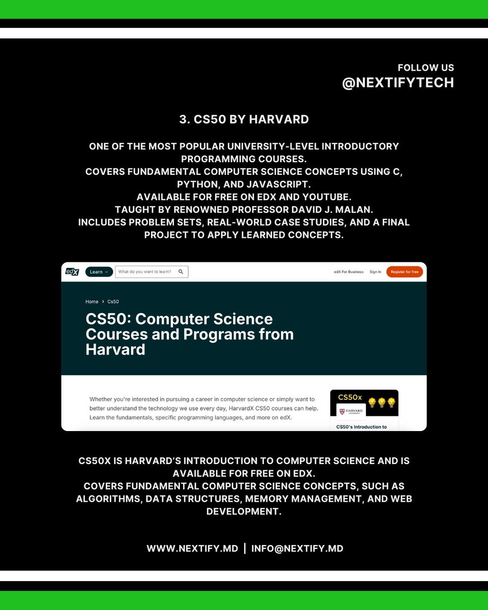 nextifydigital's tweet photo. Looking to learn coding for free? Here are some of the best resources to get started and sharpen your skills. From interactive platforms to comprehensive tutorials, these tools will help you master programming without spending a dime!  

#LearnCoding #CodingForBeginners https://t.co/l7jjzwO1tM
