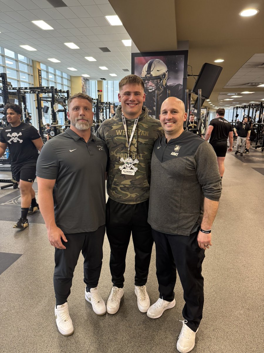 Eli Rickell (@eli_rickell) on Twitter photo I had a great time in West Point this past weekend, getting to watch practice and tour the facilities. Thank you <a href="/ArmyWP_Football/">Army Football</a> <a href="/CoachDannyV/">Danny Verpaele</a> <a href="/MikeViti/">MIKE VITI</a> <a href="/CoachJeffMonken/">Jeff Monken</a> for having me!
<a href="/WesleyanFB97/">Wesleyan Football</a> <a href="/FranklinPridgen/">Franklin Pridgen</a> <a href="/CoachWild15/">Marty Wild</a> <a href="/MCDSeigler/">(Mr./Coach/Dr.) Brandon Seigler, Ph.D., Ed.S. 🇺🇸</a> <a href="/tannerbivins/">Tanner Bivins</a> <a href="/goblackknights/">#GoBlackKnights</a> I had a great time in West Point this past weekend, getting to watch practice and tour the facilities. Thank you <a href="/ArmyWP_Football/">Army Football</a> <a href="/CoachDannyV/">Danny Verpaele</a> <a href="/MikeViti/">MIKE VITI</a> <a href="/CoachJeffMonken/">Jeff Monken</a> for having me!
<a href="/WesleyanFB97/">Wesleyan Football</a> <a href="/FranklinPridgen/">Franklin Pridgen</a> <a href="/CoachWild15/">Marty Wild</a> <a href="/MCDSeigler/">(Mr./Coach/Dr.) Brandon Seigler, Ph.D., Ed.S. 🇺🇸</a> <a href="/tannerbivins/">Tanner Bivins</a> <a href="/goblackknights/">#GoBlackKnights</a>