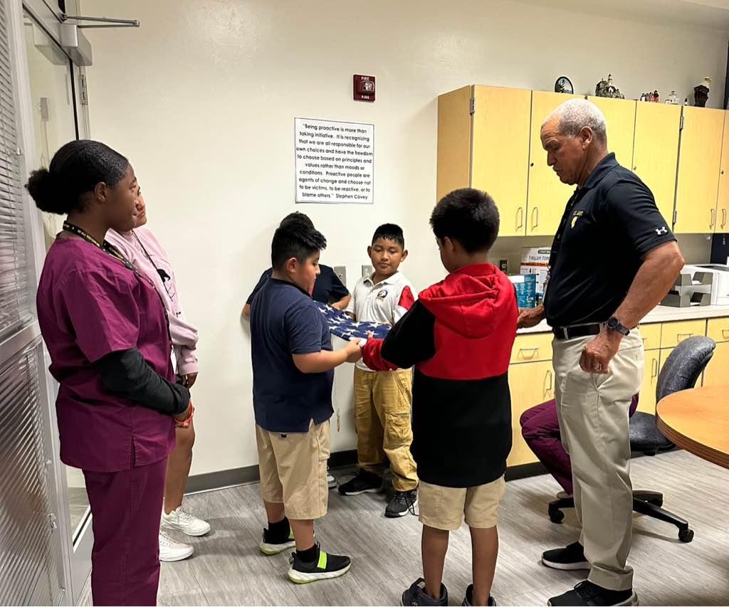 Thank you to IHS JROTC for coming by to help our Eagle Leaders learn how to properly fold our flags. 🦅