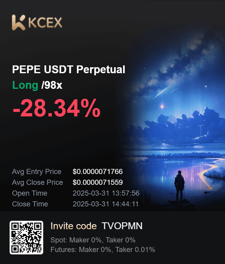 Join me on KCEX <a href="/KCEX_Official/">KCEX</a> to enjoy the lowest fees in the market, free withdrawals, and up to 1000 USDT in futures bonuses! Use my invitation code TVOPMN and click here to sign up now: kcex.com/register?invit…