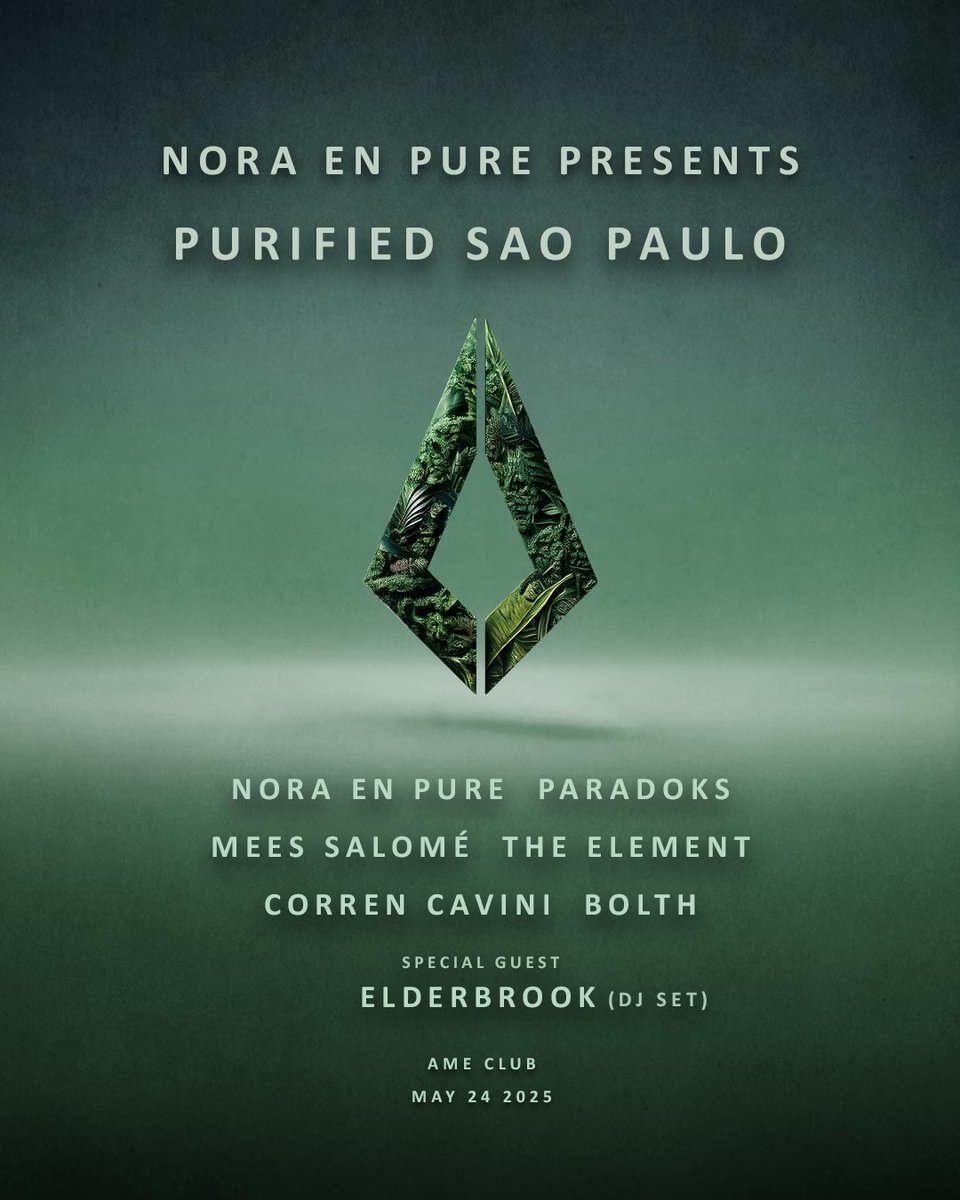 Nora En Pure (@noraenpure) on Twitter photo São Paulo 🇧🇷 The lineup for #PurifiedSaoPaulo is here! Join us at AME Club on May 24, 2025 for an unforgettable debut edition, soundtracked by myself, <a href="/_elderbrook/">Elderbrook</a> , <a href="/Paradoks_music/">Paradoks</a> , Mees Salomé, <a href="/correncavini/">Corren Cavini</a> , The Element and <a href="/BolthMusic/">Bolth</a> 🌊 São Paulo 🇧🇷 The lineup for #PurifiedSaoPaulo is here! Join us at AME Club on May 24, 2025 for an unforgettable debut edition, soundtracked by myself, <a href="/_elderbrook/">Elderbrook</a> , <a href="/Paradoks_music/">Paradoks</a> , Mees Salomé, <a href="/correncavini/">Corren Cavini</a> , The Element and <a href="/BolthMusic/">Bolth</a> 🌊