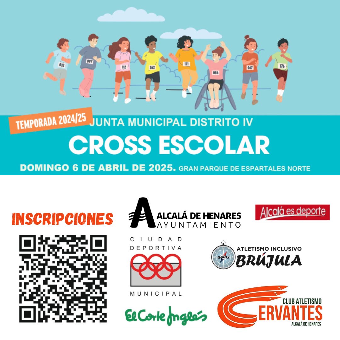 El cross escolar vuelve este #Domingo en el Parque #Espartales #Norte de #Alcala de Henares

Vente a disfrutar de un día de #diversión y de #carreras

Últimas horas de inscripciones

<a href="/AytoAlcalaH/">Ayuntamiento de Alcalá de Henares</a> <a href="/Alcala_Deporte/">Alcalá es Deporte</a> 

#crossescolaralcala #correr #cross #running #corredor #run