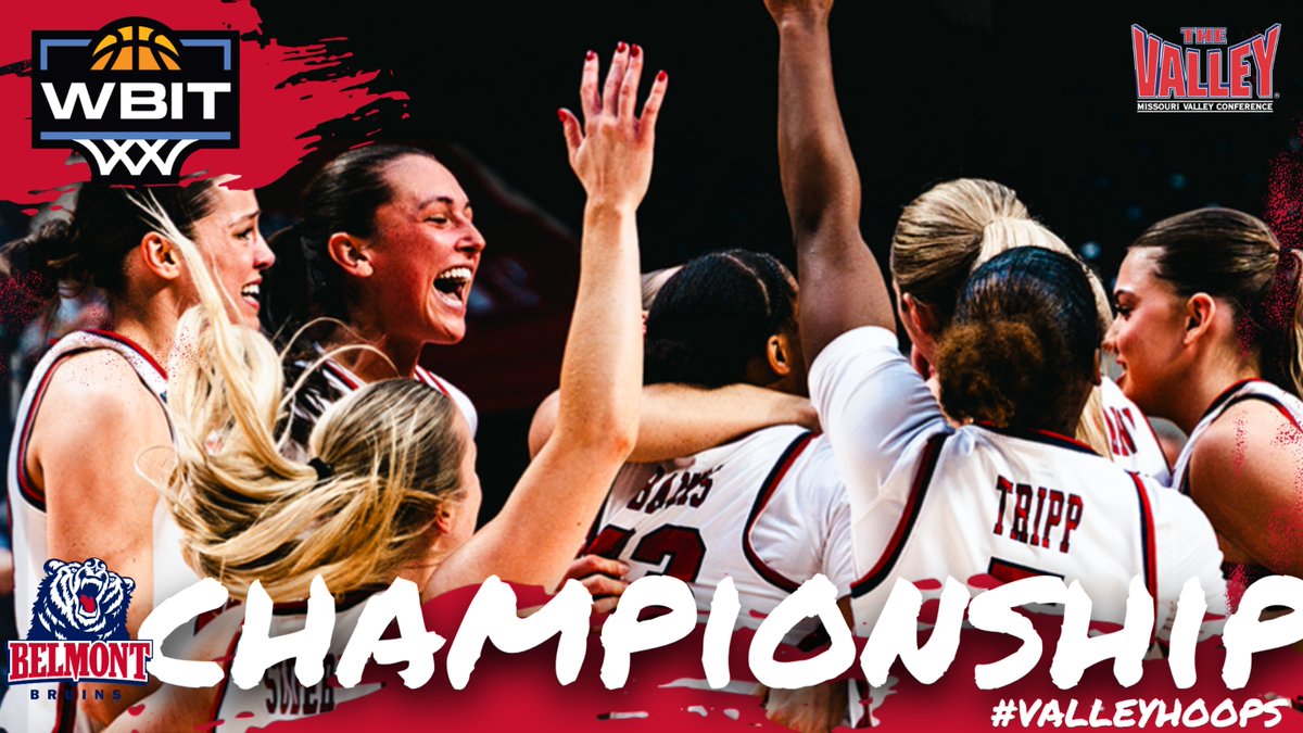 MVC Basketball (@valleyhoops) on Twitter photo CHAMPIONSHIP BOUND🏆
SEE YOU IN THE CHAMPIONSHIP OF <a href="/wbitwbb/">Women’s Basketball Invitation Tournament</a> <a href="/BelmontWBB/">Belmont WBasketball</a>‼️
#ValleyHoops CHAMPIONSHIP BOUND🏆
SEE YOU IN THE CHAMPIONSHIP OF <a href="/wbitwbb/">Women’s Basketball Invitation Tournament</a> <a href="/BelmontWBB/">Belmont WBasketball</a>‼️
#ValleyHoops
