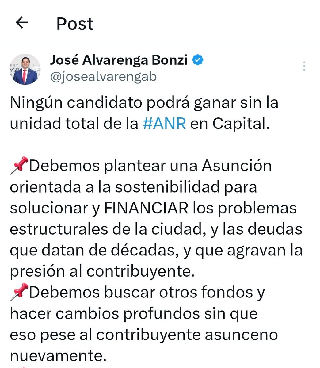 ElRolfi_Py's tweet image. "Ningún candidato podrá ganar sin la unidad total de la #ANR en Capital", considera @josealvarengab ex concejal de Asunción y hoy se anota como pre candidato a la Intendencia de la Capital con el apoyo de un sector importante de la juventud.