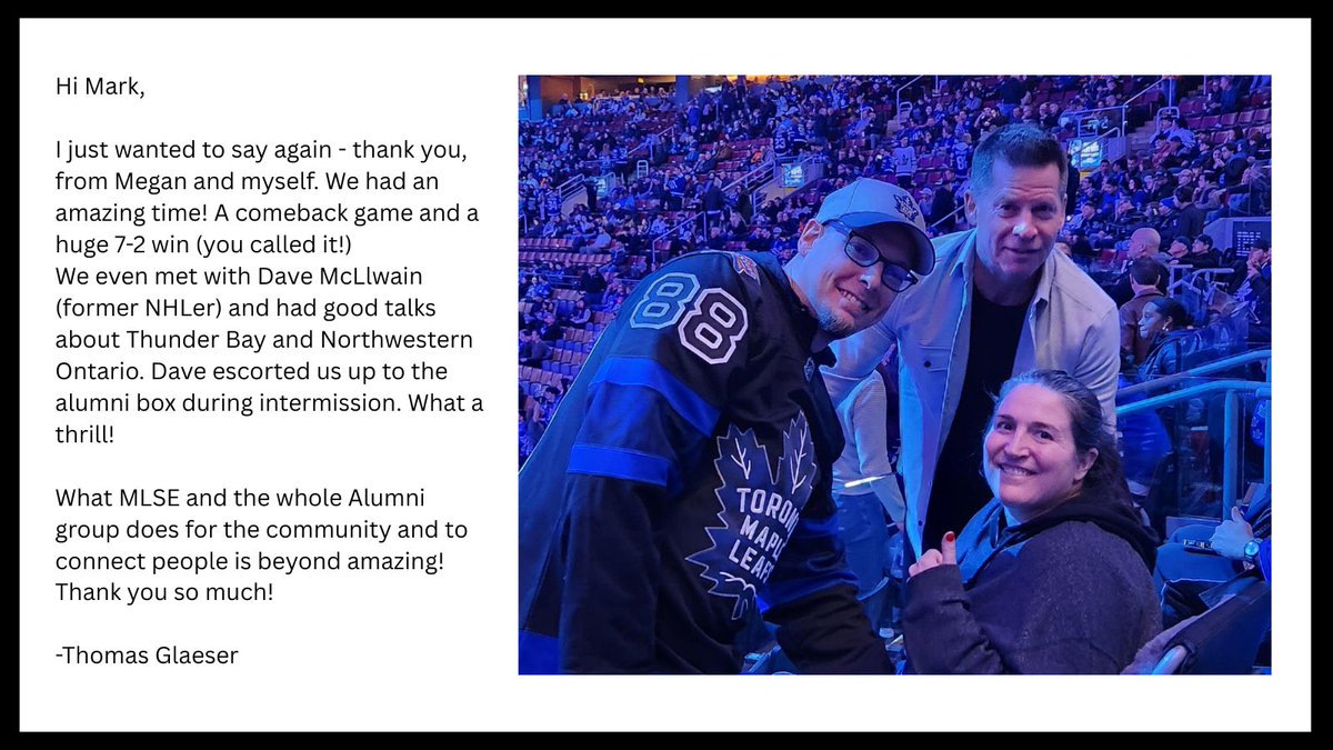 Maple Leaf Alumni are amazing with what they do for others. One quick call and they set this evening up for friends of mine. Megan, I have your back... We will be with you on your ALS journey. Glad you enjoyed your night. #EndALS #NHL