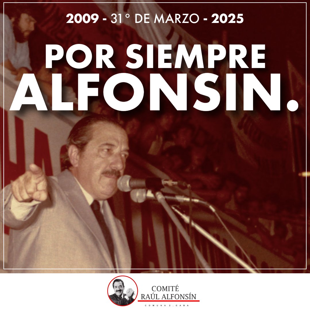🇵🇱 I POR SIEMPRE ALFONSÍN.

A 16 años del paso a la inmortalidad del Dr. Raúl Ricardo Alfonsín, su legado sigue siendo un faro. 

Ejemplo de convicción, coraje y perseverancia para construir un país con libertad e igualdad.

Gracias, Raúl.
