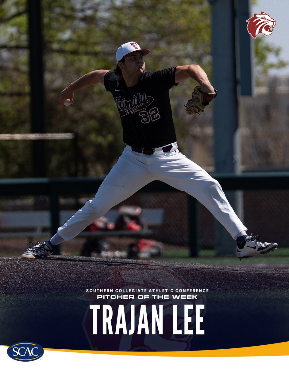 #SCACBsb | Week 8⃣ Athletes of the Week!⚾️

Hitter of the Week - Kalen Clark of <a href="/CTXAthletics/">Concordia Athletics</a> 
Pitcher of the Week - Trajan Lee of <a href="/TrinityUTigers/">Trinity Athletics</a> 

📰| shorturl.at/g71Me

#SCACPride | #WhyD3 | #SCAC | #d3baseball