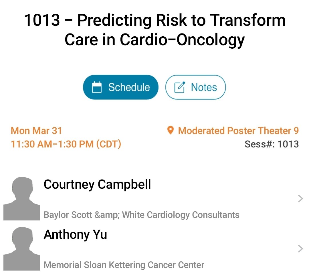 Courtney M. Campbell (@campbellmdphd) on Twitter photo Such a pleasure moderating this #ACC25 #CardioOnc poster session with <a href="/AnthonyYuMD/">Anthony Yu</a>!
Fantastic work that's moving the field of #CardioOnc forward from 🤩 physicians!
A 🧵 of these excellent posters ...
0/10 Such a pleasure moderating this #ACC25 #CardioOnc poster session with <a href="/AnthonyYuMD/">Anthony Yu</a>!
Fantastic work that's moving the field of #CardioOnc forward from 🤩 physicians!
A 🧵 of these excellent posters ...
0/10